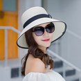 thumbnail image 4 of YAOBAMM Lady Sunhat Women Beach Hat Foldable Breathable UV Protection Wide Brim Contrast Color Stylish Fisherman Hat for Camping, 4 of 6
