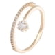 thumbnail image 1 of Real de Oro Galvanoplastia Micro Set Zircon Anillo Femenino Apertura Ajustable Moda Anillo Dedo Índice Joyería, 1 of 8