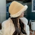 thumbnail image 2 of CoCopeaunts Autumn Winter Warm Bucket Hats Women Plus Velvet Lamb Hair Female Bucket Hat Casual Wide Brim Warm Outdoor Hat, 2 of 6