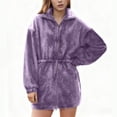 thumbnail image 3 of Women's Winter Long Sleeve Jacket Coats Outerwear Puffer Hooded Quilted Lightweight Warm Windbreaker for Casual Daily Wear Travel Fashion Essential Gift | CSEONE,Purple L, 3 of 9