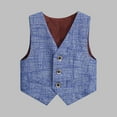 thumbnail image 2 of zbxnLI Boys Suit Vest Plaid V Neck Button Formal Vest Coat Outerwear for Wedding Party Evening Party, 2 of 3