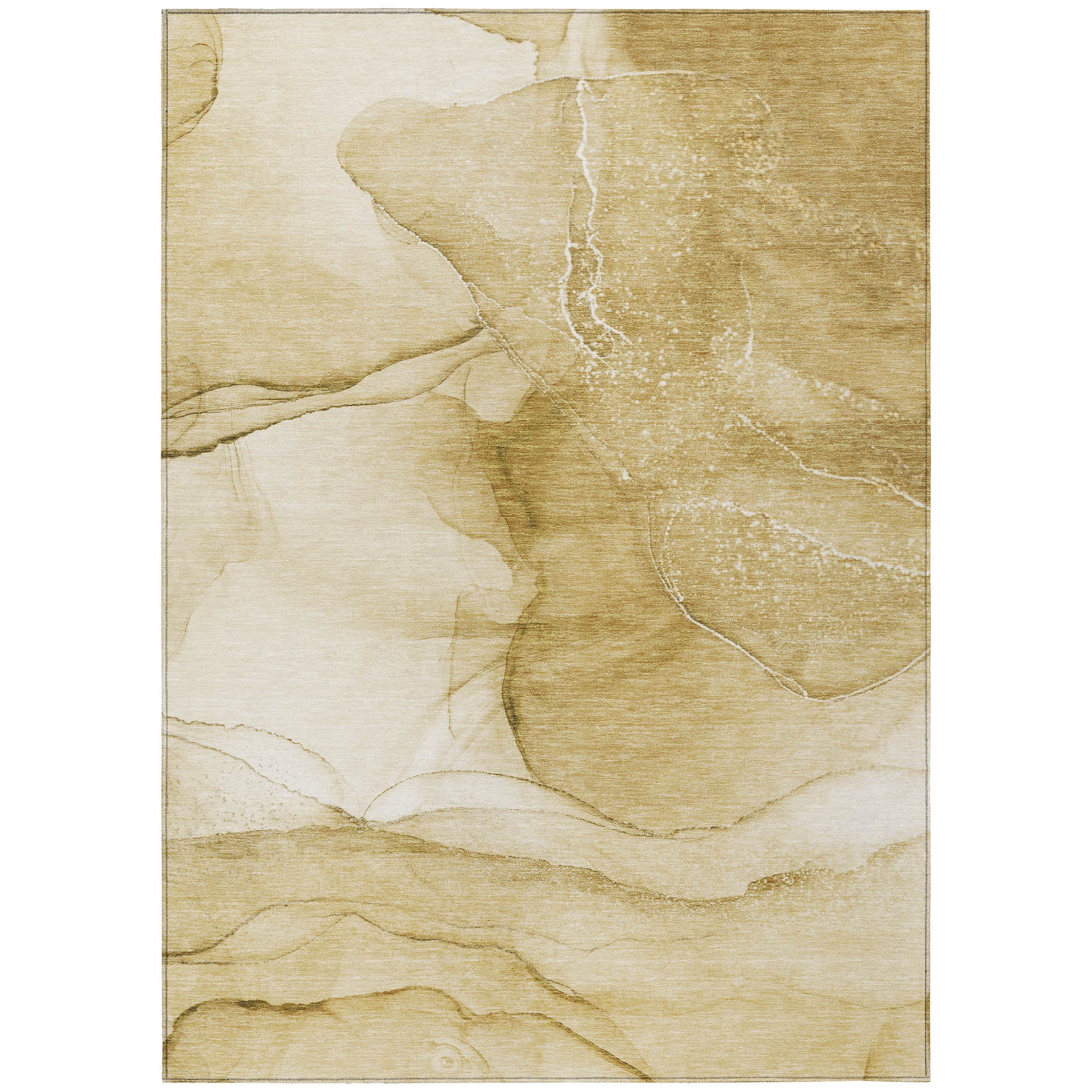 Addison Rugs Chantille Indoor/Outdoor Transitional Watercolors Beige Washable Rectangle Rug, 5' x 7'6"