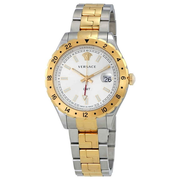 Versace Hellenyium GMT Silver Dial Men's Watch V1103 0015