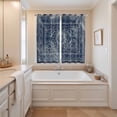 thumbnail image 3 of Boho Blue Kitchen Curtains 84 Inch Length, Vintage Ethnic Modern Geometric Abstract Grommet Top Bedroom Living Room Curtains, Light Filtering Cafe Curtain Drapes 2 Panels Set 104''x84'', 3 of 9