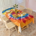 thumbnail image 3 of Vibrant Tie Dye Spiral Rectangle Tablecloth 60"x102",Waterproof Polyester Rectangle Table Cloth, Wipeable Spillproof Polyester Tablecloth for Dining, Camping, Indoor and Outdoor, 3 of 6