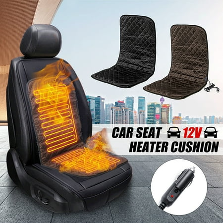 2 Pack 12v Car Heated Seat Cover Cushion Heating Warmer Pad