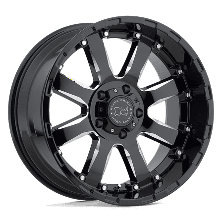 Black Rhino Sierra 22X10 5X139.7 -12Et 122.4Cb Gloss Black W/ Milled Spokes Wheel