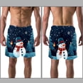 thumbnail image 3 of luoweisi Men's Beach Shorts Quick Dry Swim Trunks with Mesh Lining Christmas Snowman 2XL, 3 of 5