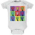 thumbnail image 1 of Giraffes Pop Art Repeating Squares White Soft Baby One Piece, 1 of 1