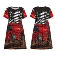 thumbnail image 3 of Bixox Robe d'Été à Manches Courtes pour Femmes Robe Ample Longueur Genou avec Poches-Tracteur, 3 of 7