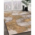thumbnail image 3 of Ahgly Company Machine Washable Indoor Rectangle Abstract Dark Gold Brown Area Rugs, 2' x 5', 3 of 7