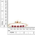 thumbnail image 2 of Gem Stone King 3.03 Ct Round Red Ruby Green Peridot 18K Rose Gold Plated Silver Tennis Bracelet for Women, 2 of 3