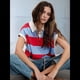 thumbnail image 4 of Top Holgado con Cuello en V, Corta A Rayas y Botones para Mujer Rojo XL, 4 of 7