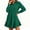 Dark Green, variant on Long Sleeve Women Casual Button Down Shirt Dress Collared Pleated Swing Mini Dresses