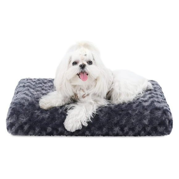 Cama para perros KSIIA, lavable, de felpa, de lujo, para perros pequeños, color gris oscuro