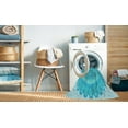 thumbnail image 2 of Ahgly Company Machine Washable Indoor Rectangle Transitional Bright Turquoise Blue Area Rugs, 2' x 5', 2 of 7