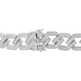 thumbnail image 3 of 3.1 TCW Solid 18 Kt White Gold SI Clarity HI Color Diamond Link Chain Bracelet, 3 of 3