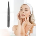 thumbnail image 4 of Unique Bargains 1 Pc Durable Diagonal Stripes Eyebrow Tweezer for Bathroom Travel Black, 4 of 6