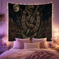 thumbnail image 2 of Rattlesnake Around Horseshoe and Dagger under Full Moon, Eerie Gothic for Western Fans, Midnight Desert Art, Halloween Gift, Tapestry Wall Hanging for Bedroom and Man Cave, 2 of 7