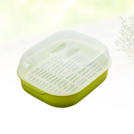 

food steamer basket 1pc Steamed Buns Steamer Microwave Oven Special Box Kitchen Steamer Heats up for Kitchen (Green)