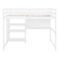 thumbnail image 3 of Solid Wood High Loft Bed with Shelves, Desk and Writing Board, Thickened Wooden Higher Quality Loft Bed with Storage and Shelves (Full), 3 of 9
