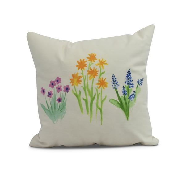 Simply Daisy, 16 x 16inch,Flower Trio Decorative Pillow,Yellow