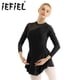 thumbnail image 2 of Ropa de baile lírico de Ballet profesional para mujer, vestido de manga larga con cuello Halter y espalda descubierta, vestido de patinaje artístico, vestido de leotardo de gimnasia, 2 of 5