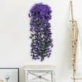 thumbnail image 5 of Zhourta 33inch Artificial Violet Flower Garland 5-Petal Purple Faux Wisteria Vine for Wedding Home Wall Decor, 5 of 8