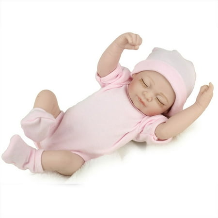 11'' Reborn Newborn Sleeping Baby Doll Girl Realistic Looking Soft Silicone Vinyl Dolls for Children Toddler Gifts for Ages