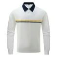 thumbnail image 2 of Rigardu Long Sleeve Shirts for Men Polo Shirts for Men Fashionable And Casual Men's Lapel Striped Colorful Long Sleeved Top Size:S-3XL, 2 of 4
