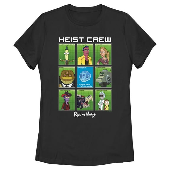 Women's Rick And Morty Featuring The Heist Crew Graphic Tee Black Medium