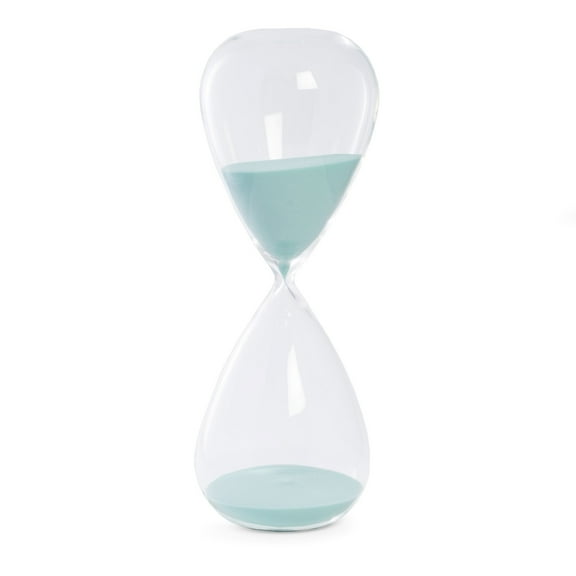 90 Minute Crystal Sand Timer with Light Blue Sand.