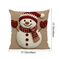 thumbnail image 3 of Litrail Christmas Throw Pillow Cover 45x45cm (17.7in) - Washable Polyester Multicolor Holiday Decor for Home Sofa, 3 of 6