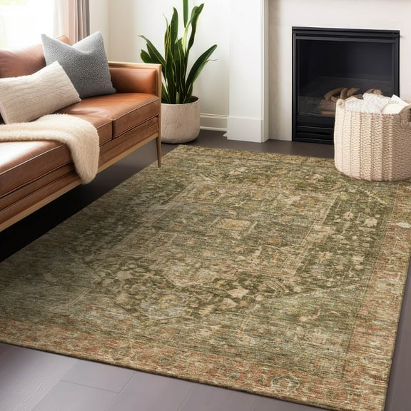 Addison Rugs Chantille Indoor/Outdoor Transitional Geometric, Abstract Fern Washable Rectangle Rug, 9' x 12'