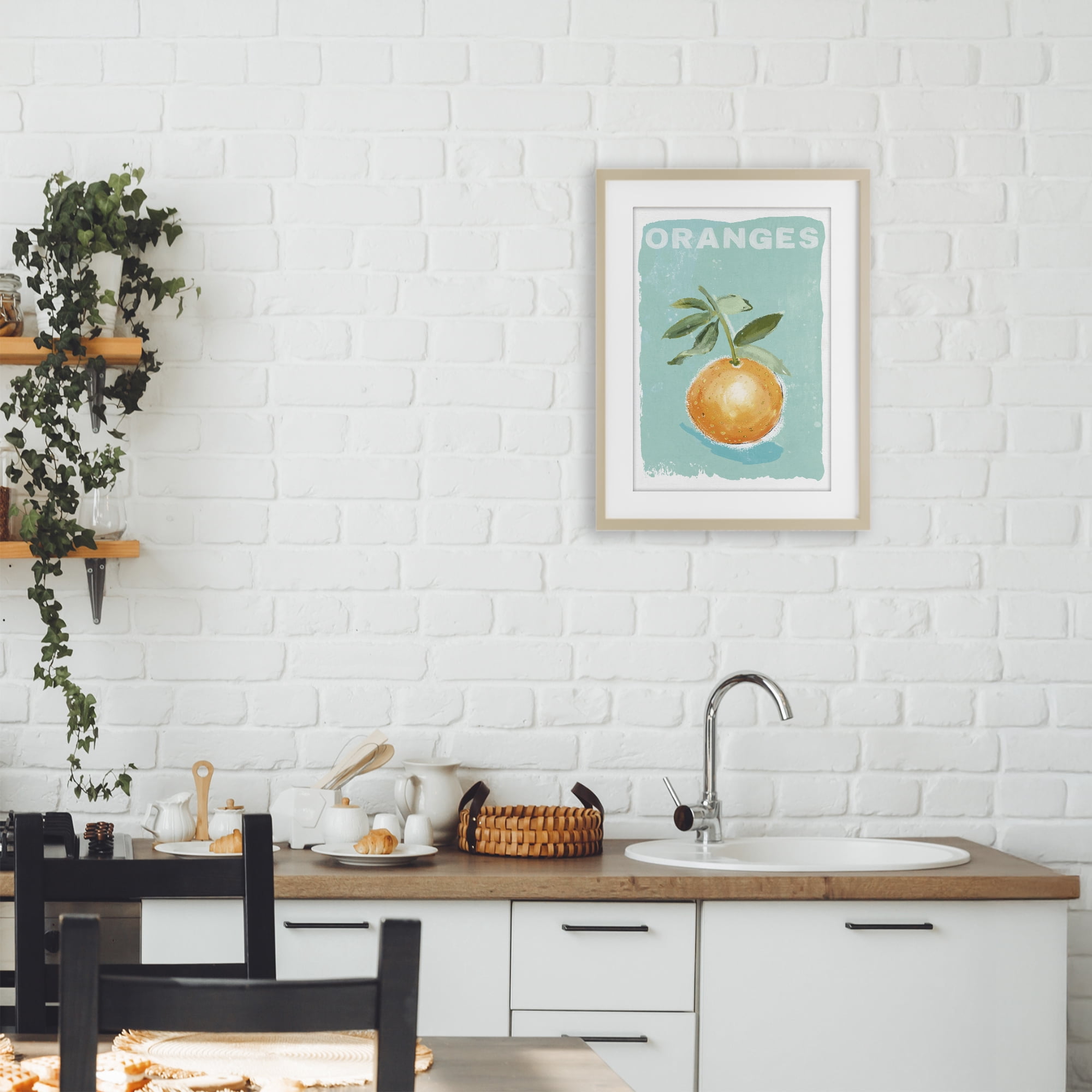 Stupell Industries Orange Twist Motif Birch Framed Print Under Glass, design by Chad Barrett