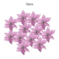 thumbnail image 1 of 12Pcs Glitter Poinsettia Artificial Flower Christmas Wreath Tree Decor Xmas Gift Party Ornaments Garlands Scrapbook Craft Flower, 1 of 9