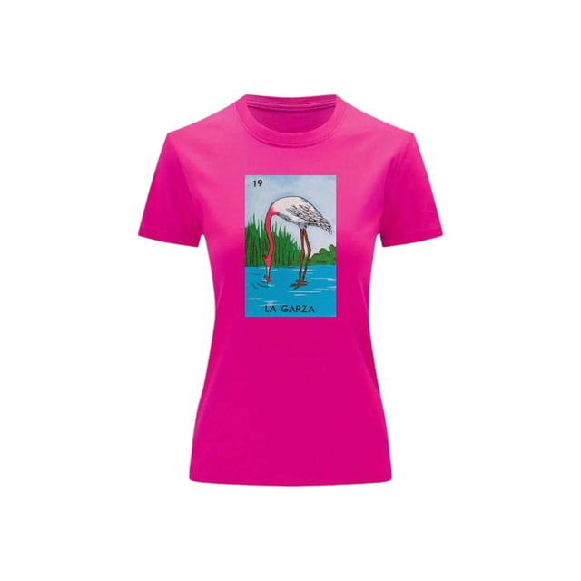 Playera Unisex De La Garza De La Loteria Mexicana Color Fucsia Talla Grande Marca Emil SaEs