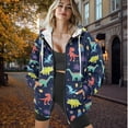 thumbnail image 5 of Garronmavis Colorful Dinosaurs Women's Long Sleeve Sweatshirts Size M Comfortable Women's Zip Up Sweatshirts Casual Versatile Hoodies for Women Oversized Sweatshirt, 5 of 7