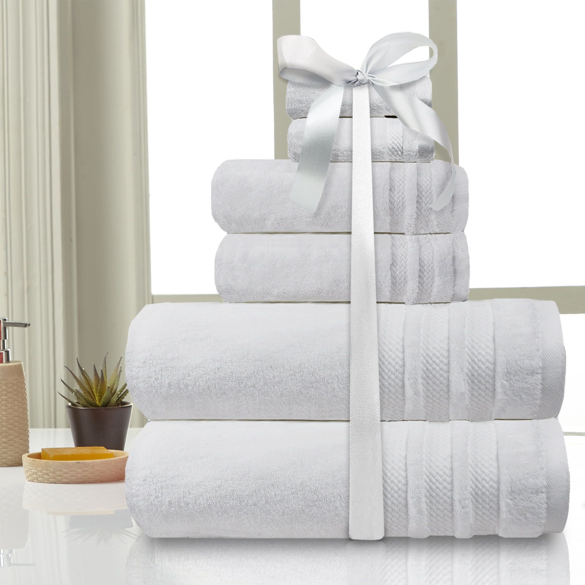  Homestead Textiles Growers Collection 100-Percent Zero-Twist  Pima Cotton 4-Piece Bath Towel Set, Latte : Home & Kitchen