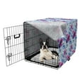 thumbnail image 5 of Spring Dog Crate Cover, Romantic Watercolor Pattern with Nosegay Flowers Print, Easy to Use Pet Kennel Cover Small Dogs Puppies Kittens, 7 Sizes, Azure Blue Pink, by Ambesonne, 5 of 6
