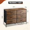 thumbnail image 2 of BOBOKY Dresser for Bedroom with 6 Drawers, Wide Fabric Dresser TV Stand for 50 Inches TV, with Metal Frame, Wooden Top, Fabric Storage Dresser for Bedroom, Hallway, Entryway,Rustic Brown, 2 of 9