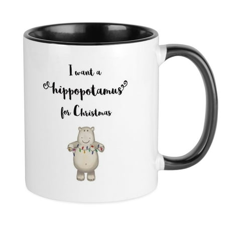

CafePress - I Want A Hippopotamus For Christmas Mugs - Ceramic Coffee Tea Novelty Mug Cup 11 oz