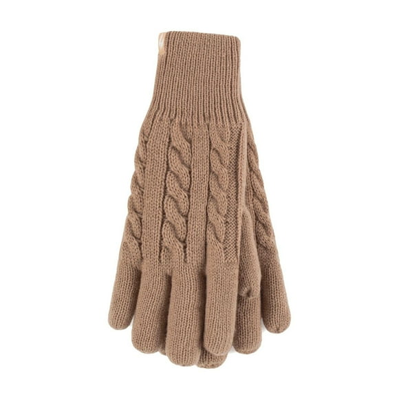Heat Holders - Ladies Fleece Lined Cable Knit 2.3 TOG Thermal Gloves