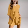 thumbnail image 2 of cfhntfmh Childrens Girls Rompers Casual Oversized Tee Half Sleeve Athletic Workout Wide Leg Shorts Jumpsuits with Pockets, 2 of 7