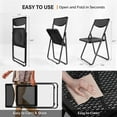 thumbnail image 3 of Plastic Folding Chairs, Comfortable Foldable Chair with Breathable Mesh Seat and Sturdy Metal Frame 350lbs Capacity for Indoor and Outdoor Use, Party, Event, Office, Dining, Black, 6 Pack, 3 of 15