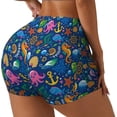 thumbnail image 2 of Kdxio Sea Fish Print Workout Shorts for Women Seamless Soft Smooth Gym Yoga Scrunch Active Shorts, 2 of 5