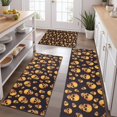 thumbnail image 2 of Black Orange Skull Pattern Kitchen Rugs Sets Of 3,Kitchen Runner Rugs Non Skid Washable,Decorative Kitchen Floor Mats for Kitchen,Sink,Laundry,17"x30"+ 17"x47" + 17"x59", 2 of 6