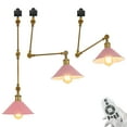 thumbnail image 1 of FSLiving H Type Track Lighting, Adjustable Ceiling Lighting Remote Control with Dimmable Color Changing Smart LED Edison Bulbs DIY Ceiling Spotlight H Track Mounted, Macaron Pink - Set of 3, 1 of 9