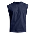 thumbnail image 4 of Men's Sleeveless Crew Neck Muscle Shirt Lightweight Breathable Loose Fit Solid Casual Tank,XL, 4 of 6