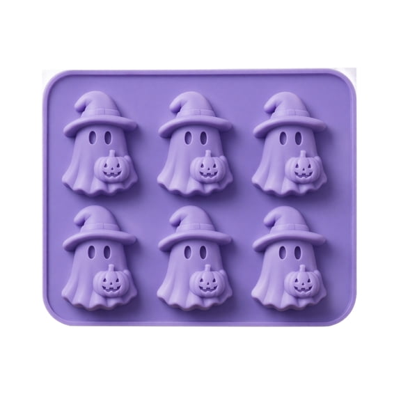 Halloween Witch Hat Ghost Silicone Molds, Summerween Nonstick Chocolate Candy Molds with Spooky Shapes Haunted House Mummy Bat Ghost Pumpkin Designs, for Baking Ice Cube Soap